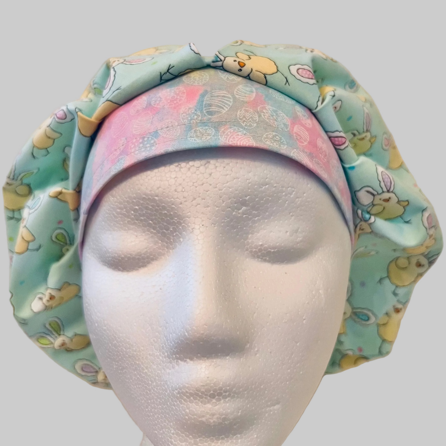 Bouffant-Easter-Chickens with bunny ears