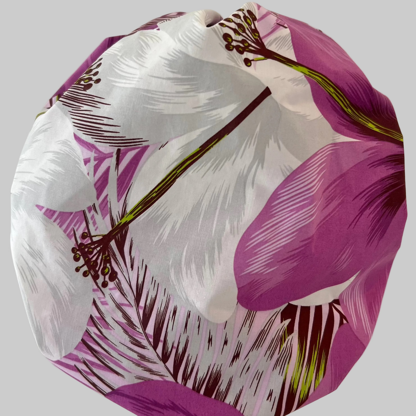 Purple Tropical Floral Bouffant Scrub Cap | Women’s Surgical Hat | Adjustable Nurse Cap