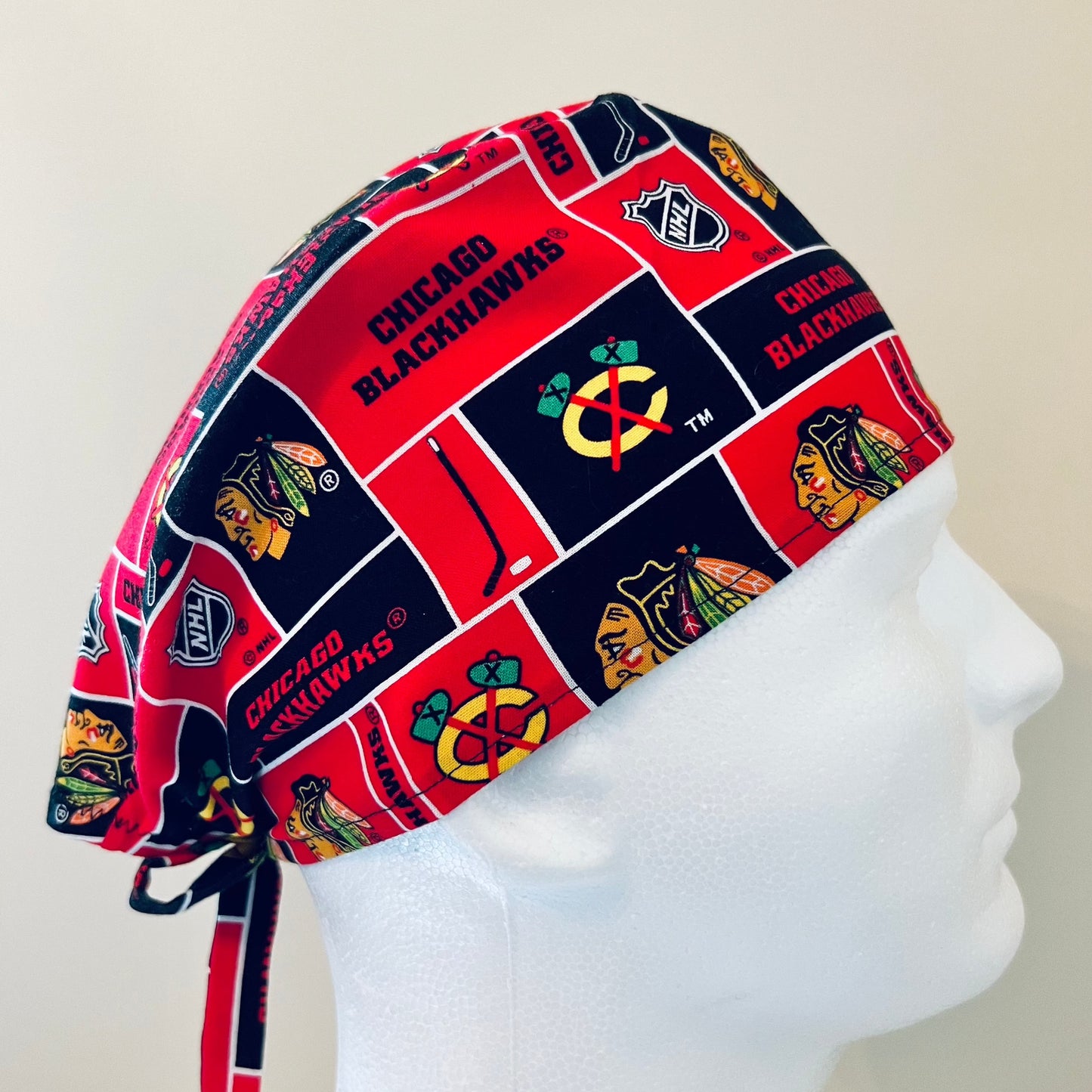 Scrub Cap-Chicago Black hawks