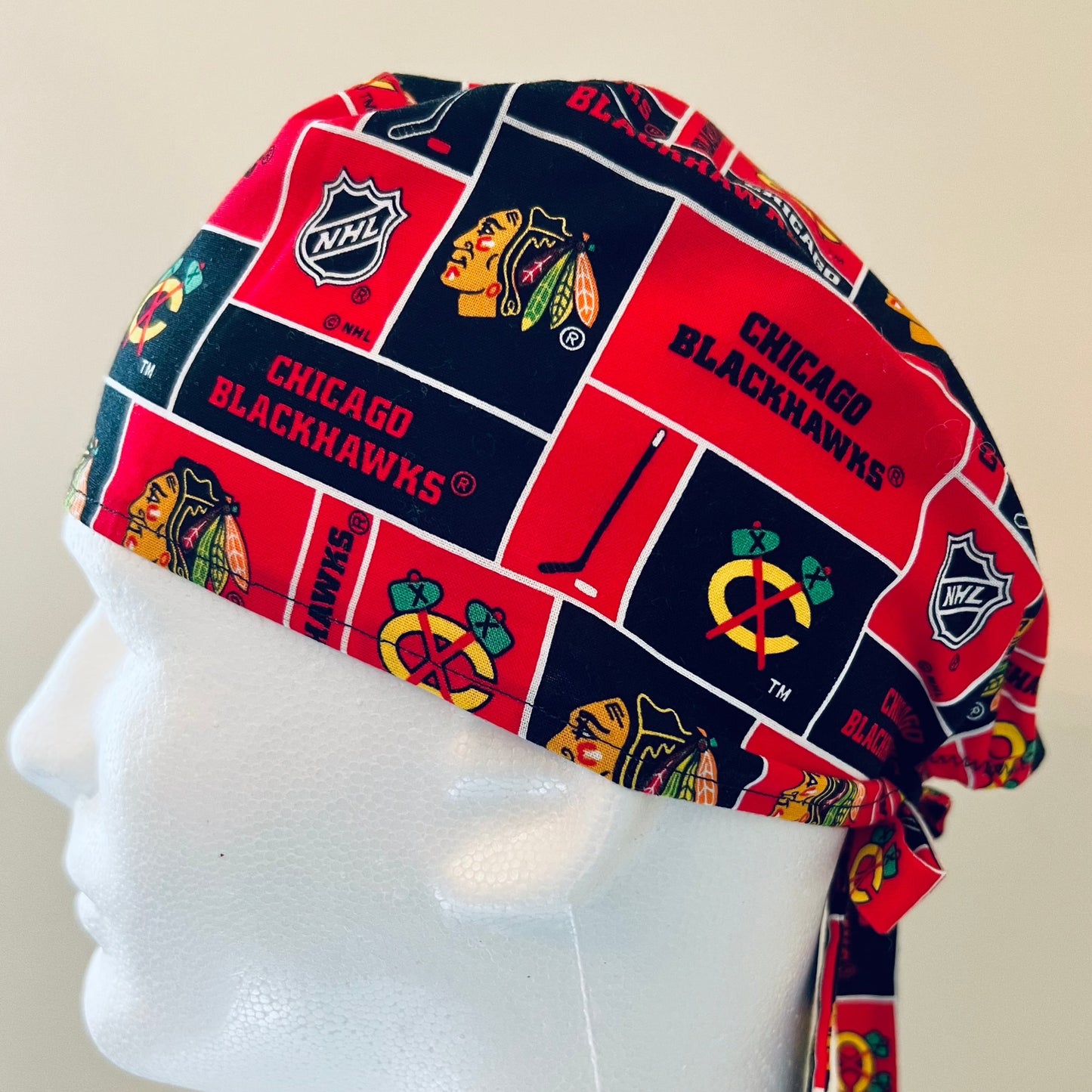 Scrub Cap-Chicago Black hawks