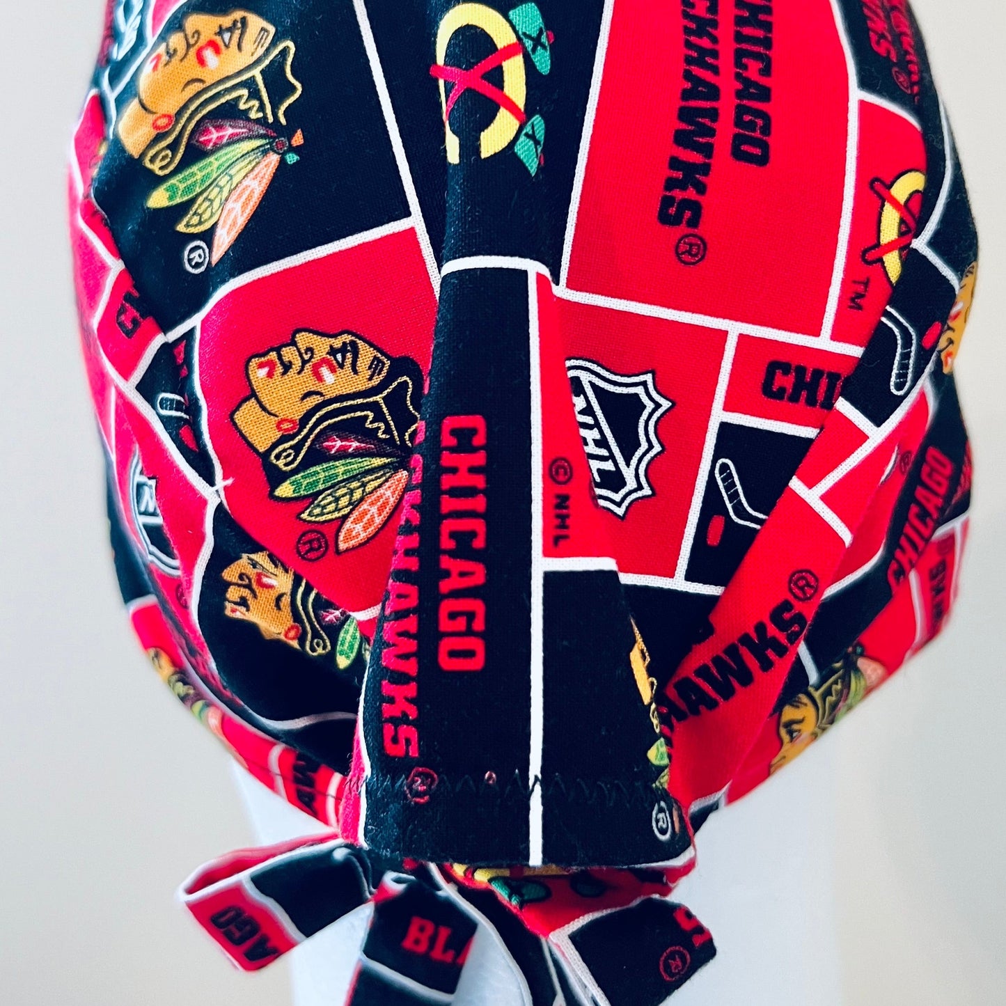 Scrub Cap-Chicago Black hawks