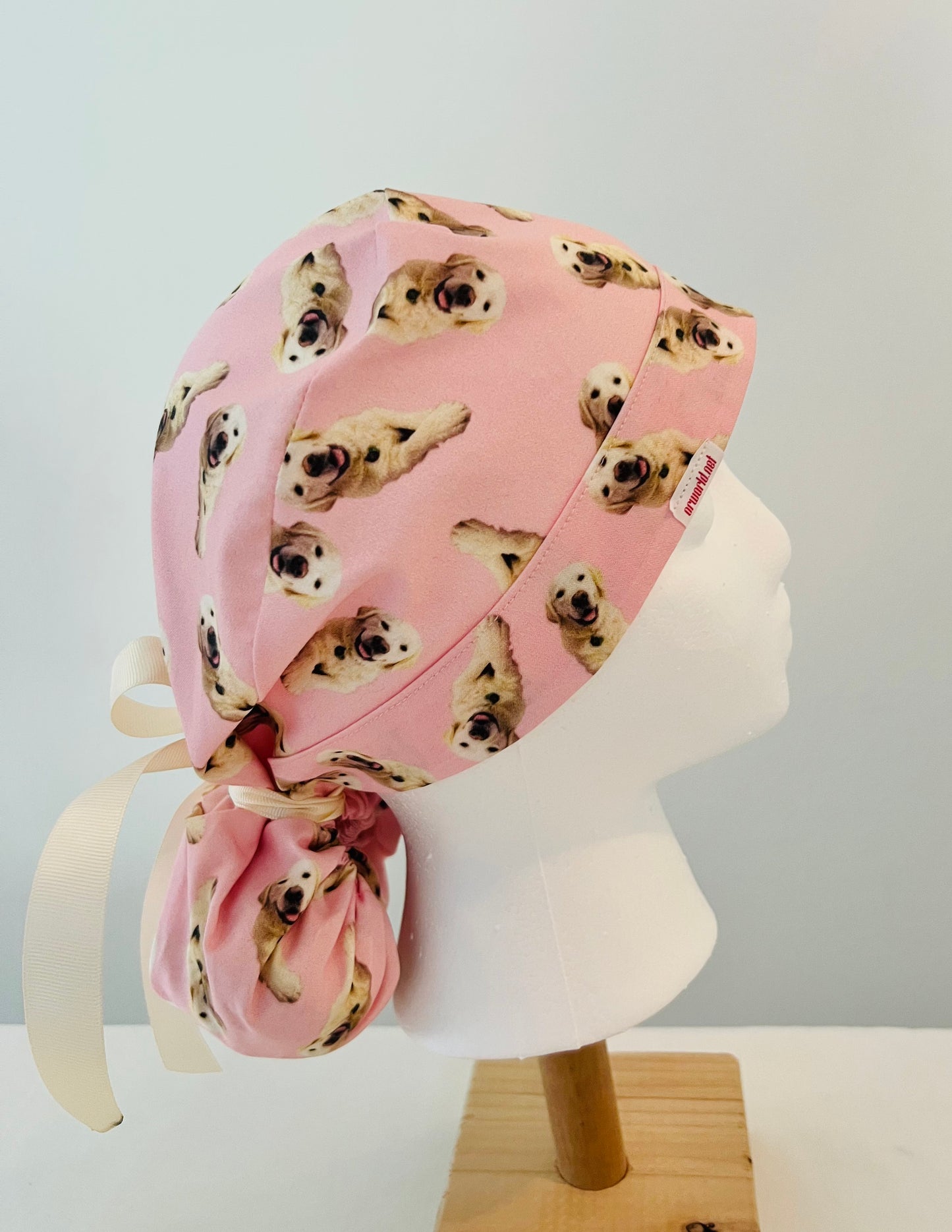 Custom Photo Ponytail Scrub Cap Personalized Surgical Hat with Pet Photos Dog Photo Scrub Cap Long Hair Nurse -gift for surgeon-for women-Scrub Cap OR World