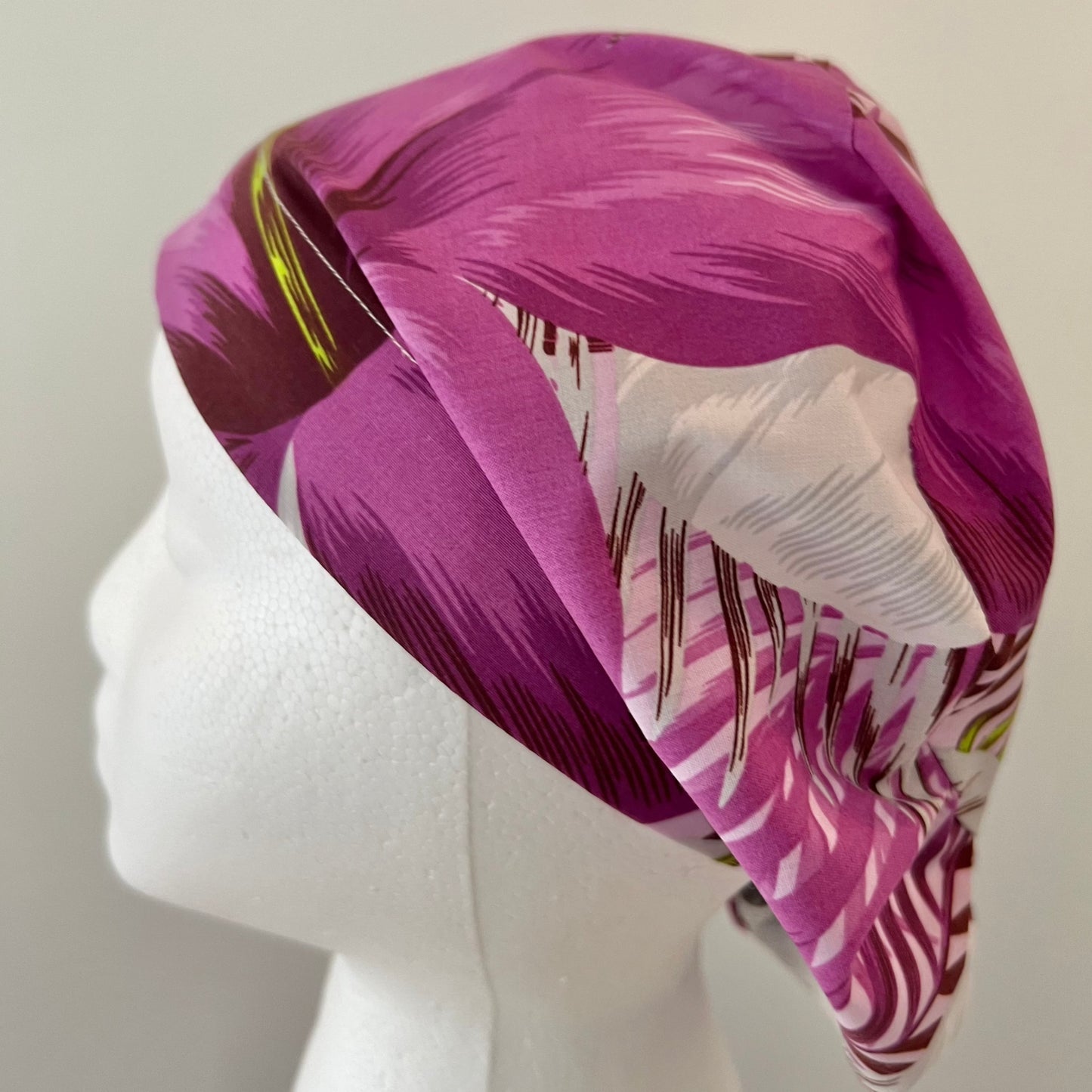 Euro Cap-Hawaiian Purple and White Blooms