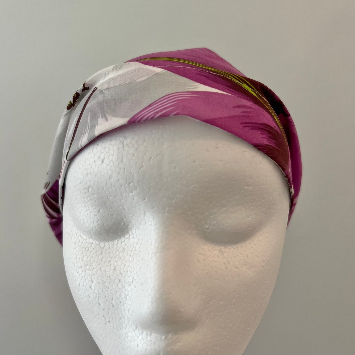 Euro Cap-Hawaiian Purple and White Blooms