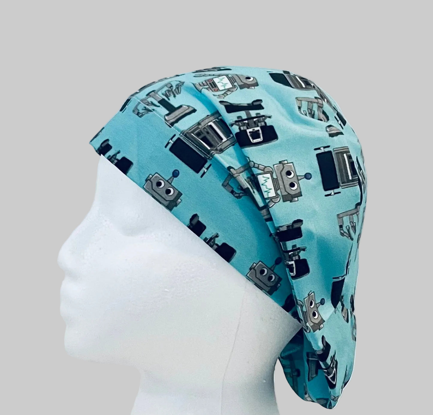 Euro Scrub Cap-Robot Medical Print | Nurse Surgical Cap