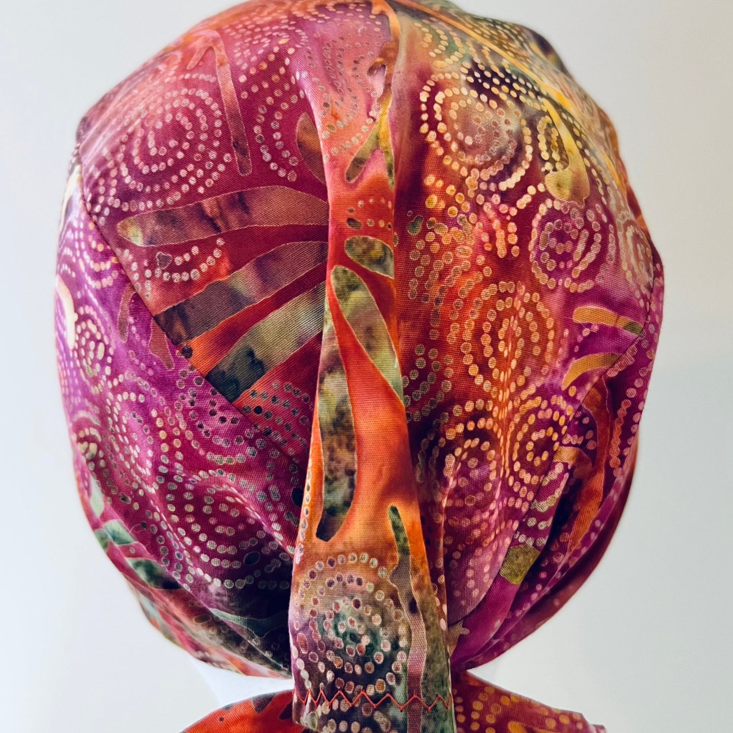 Scrub Cap-Orange Sunset Batik