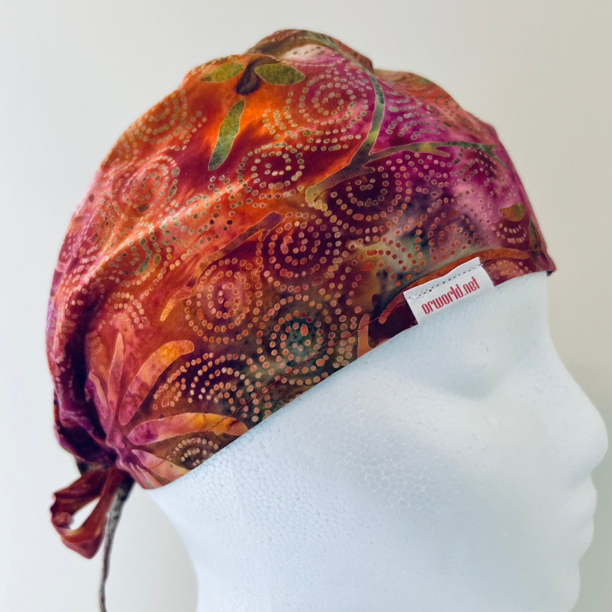 Scrub Cap-Orange Sunset Batik