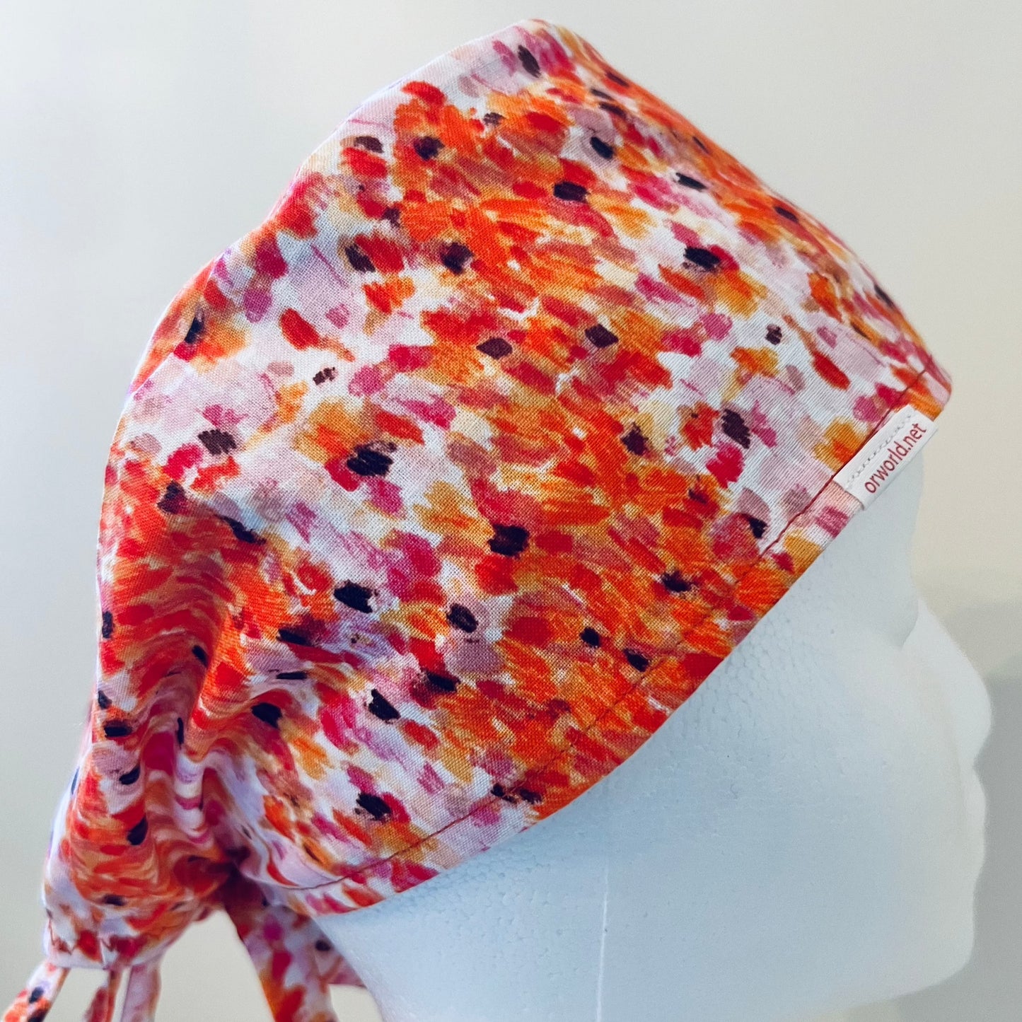 Scrub Cap - Orange sunset speckles