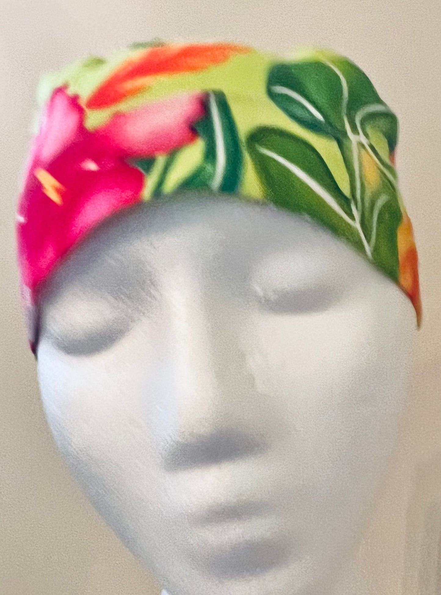 Ponytail-Hawaiian Lime and Pink Flowers