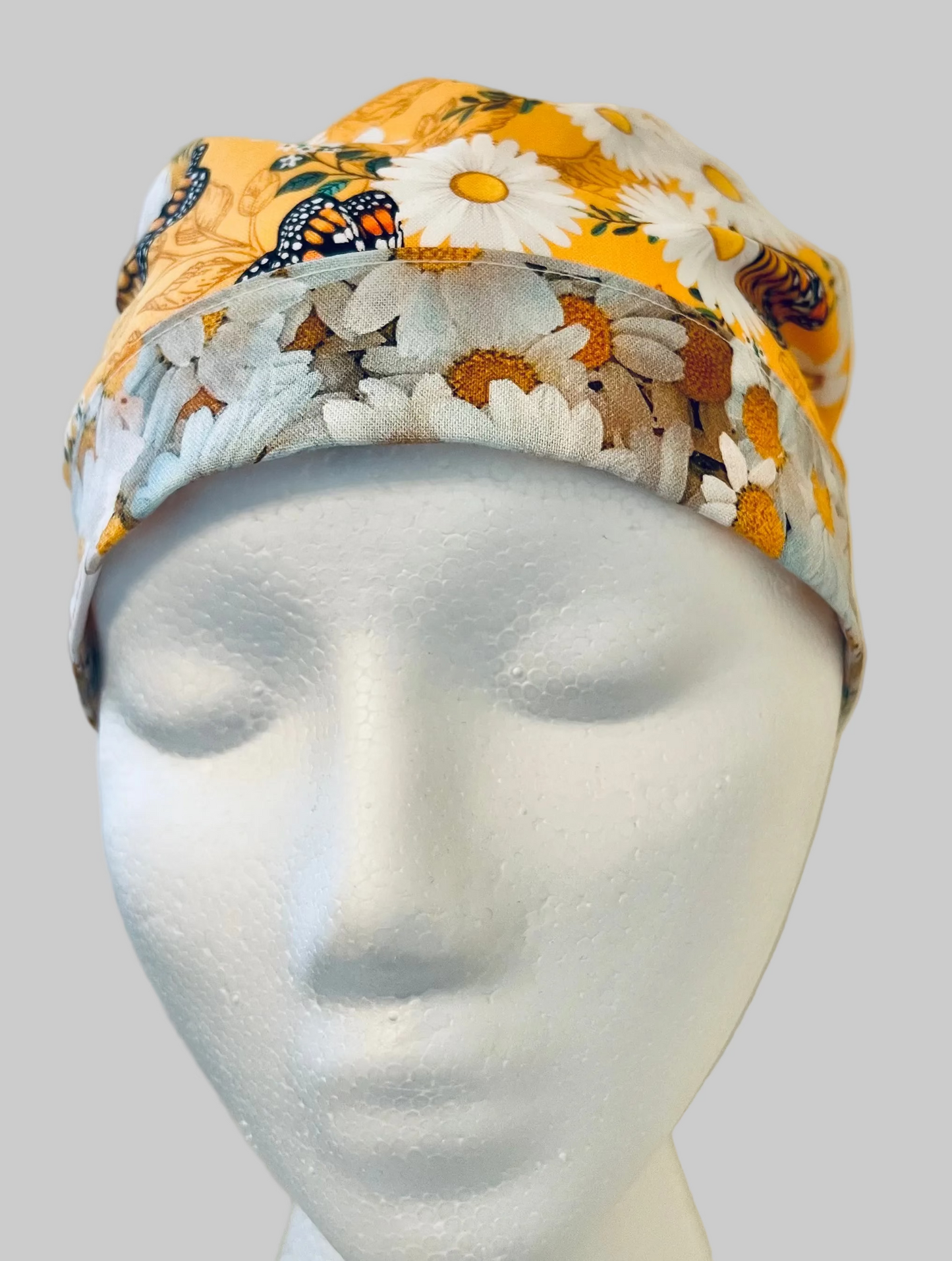 Monarch Butterfly Ponytail Scrub Cap|Daisy Floral Medical Hat