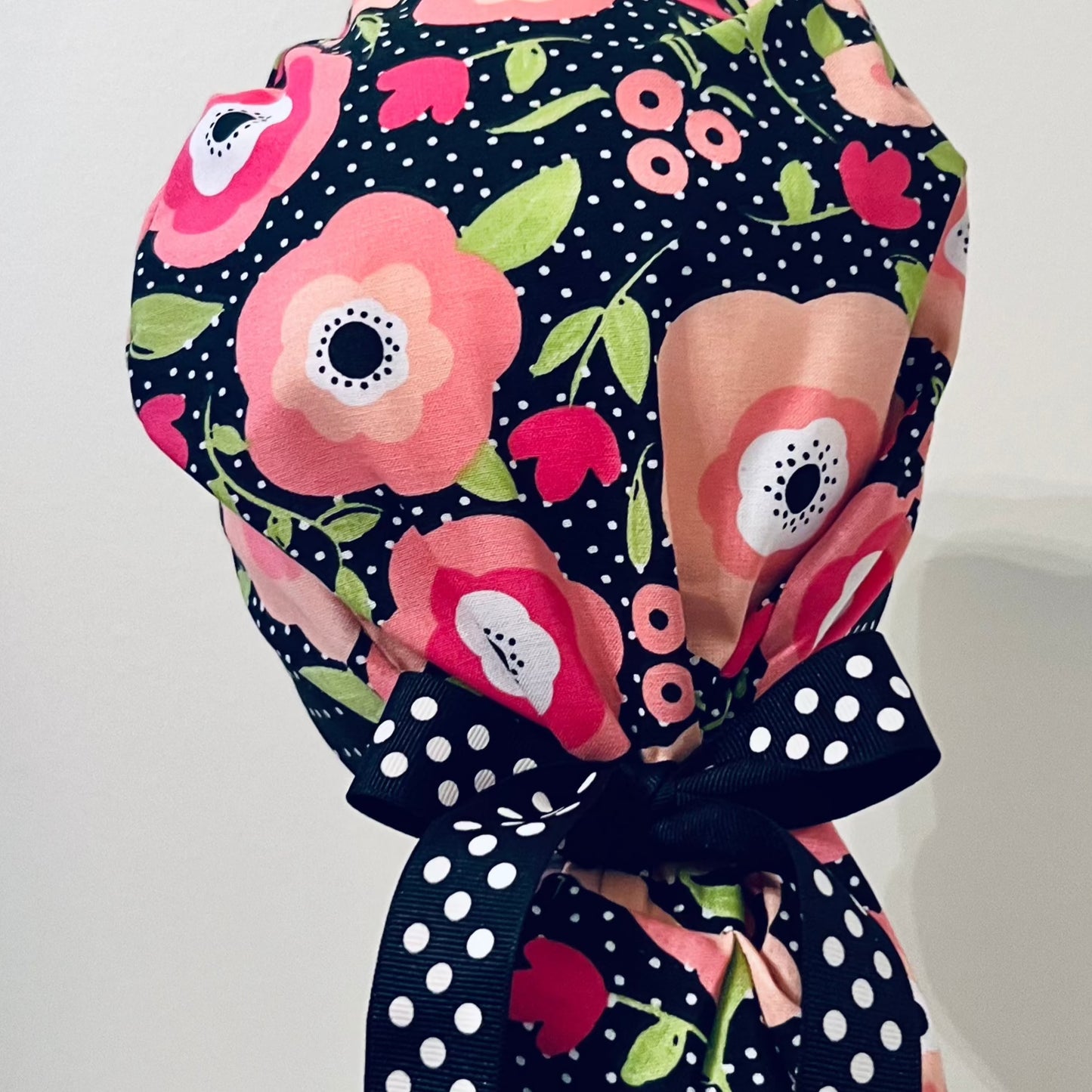 Ponytail-Summerpinkflowerswithpolkadots