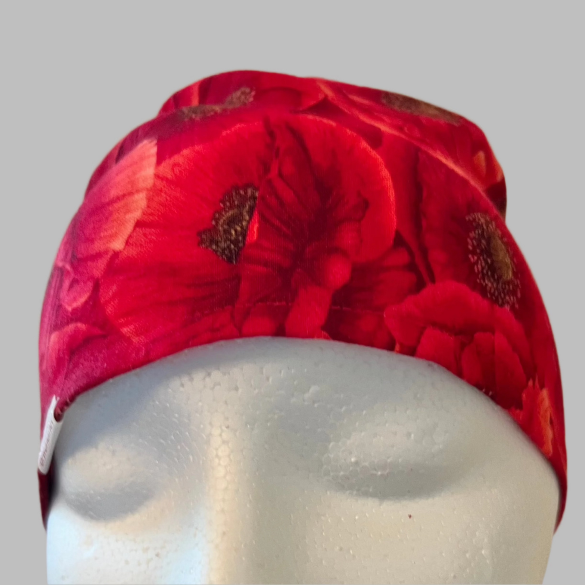 Scrub Cap-Red Flowers-Flower Power