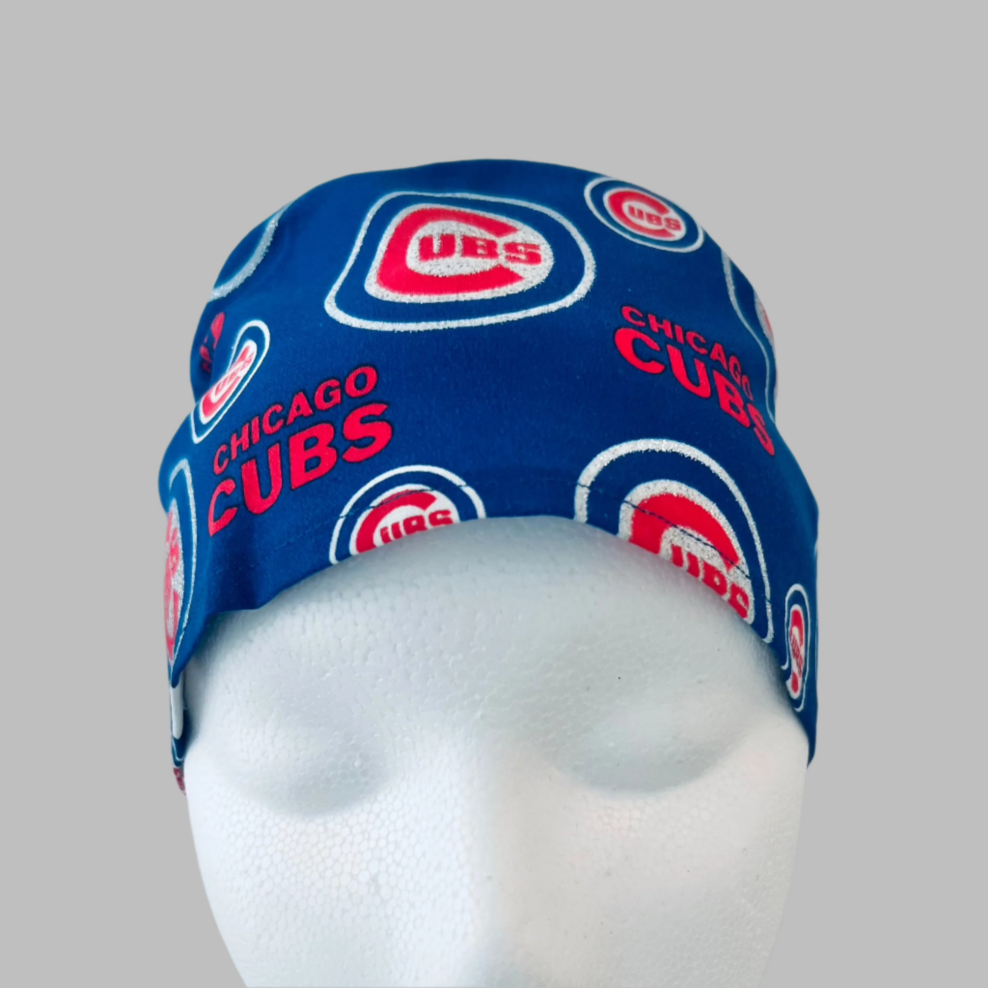 Scrub Cap-Chicago Cubs-touch of silver glitter