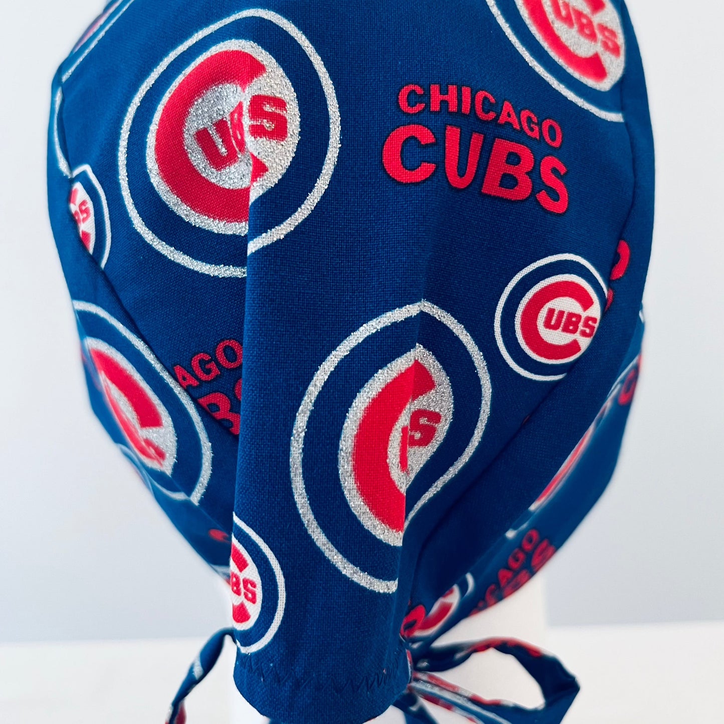 Scrub Cap-Chicago Cubs-touch of silver glitter