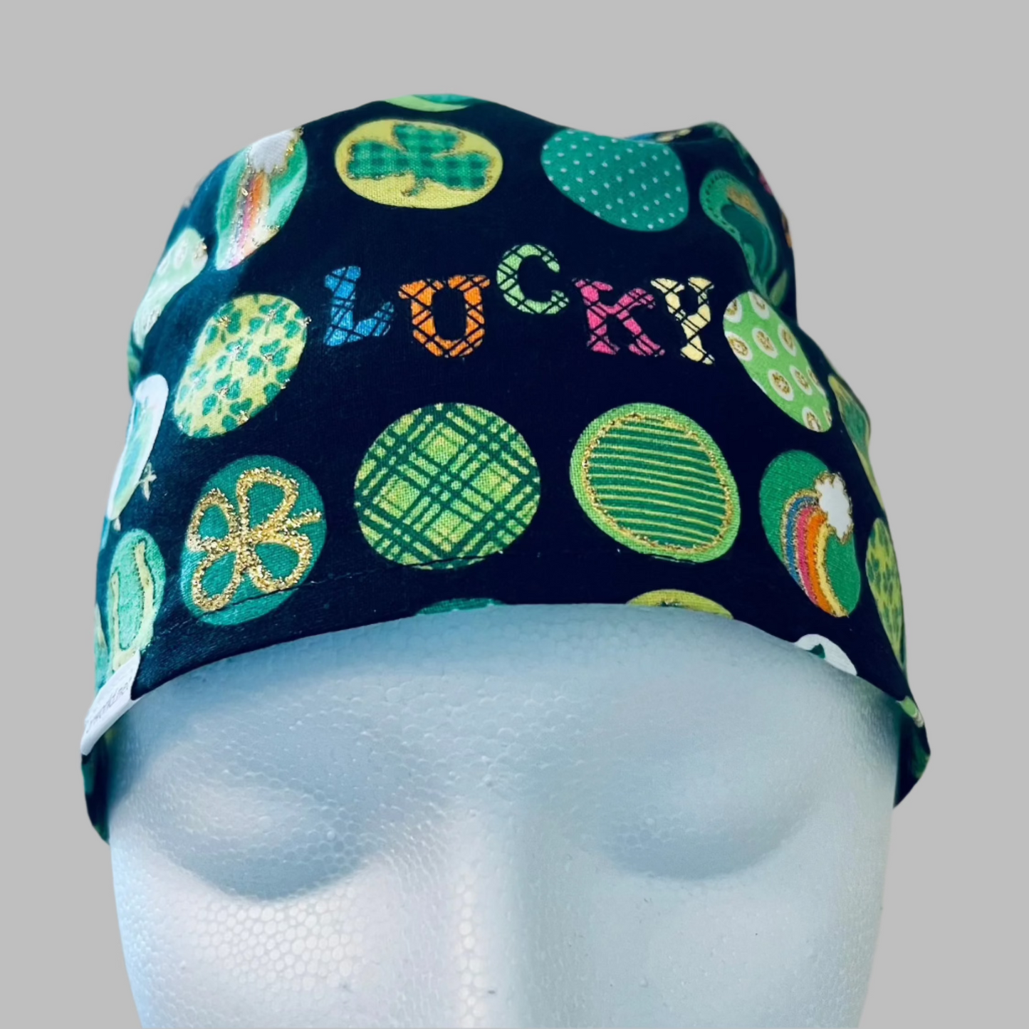 Scrub Cap-St.Patricks-Glitter Gold Luck