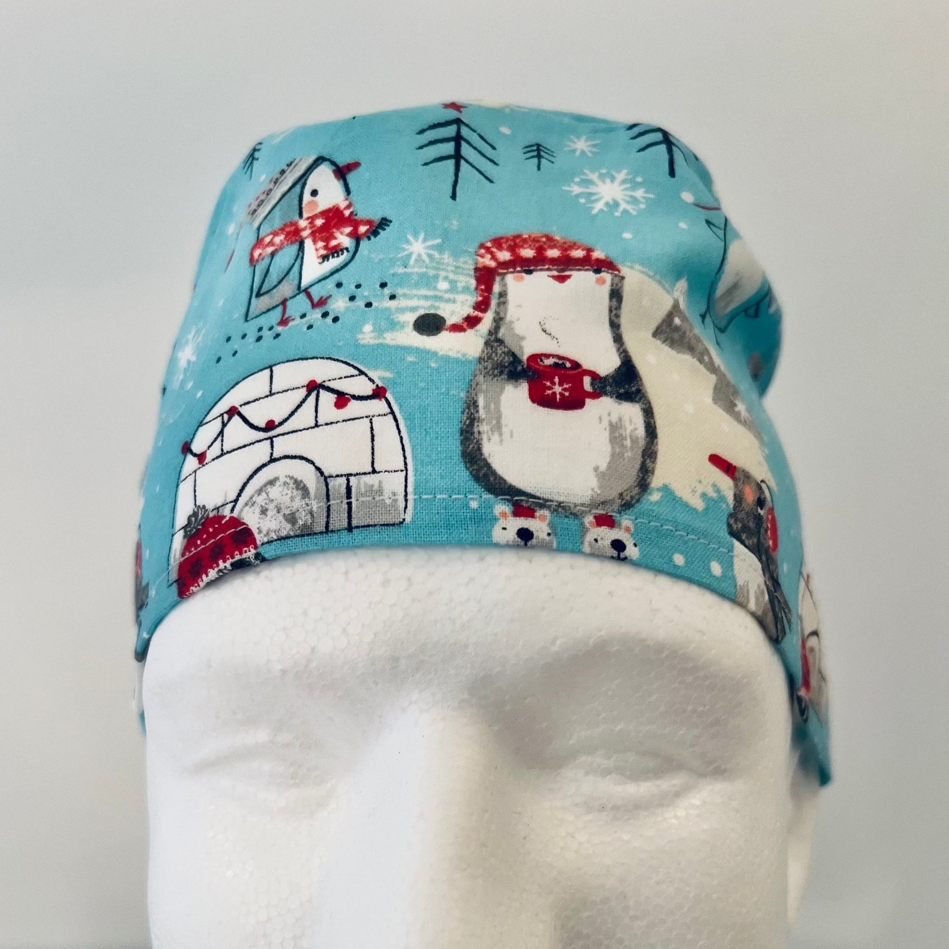 Scrub Cap-Winter Penguins