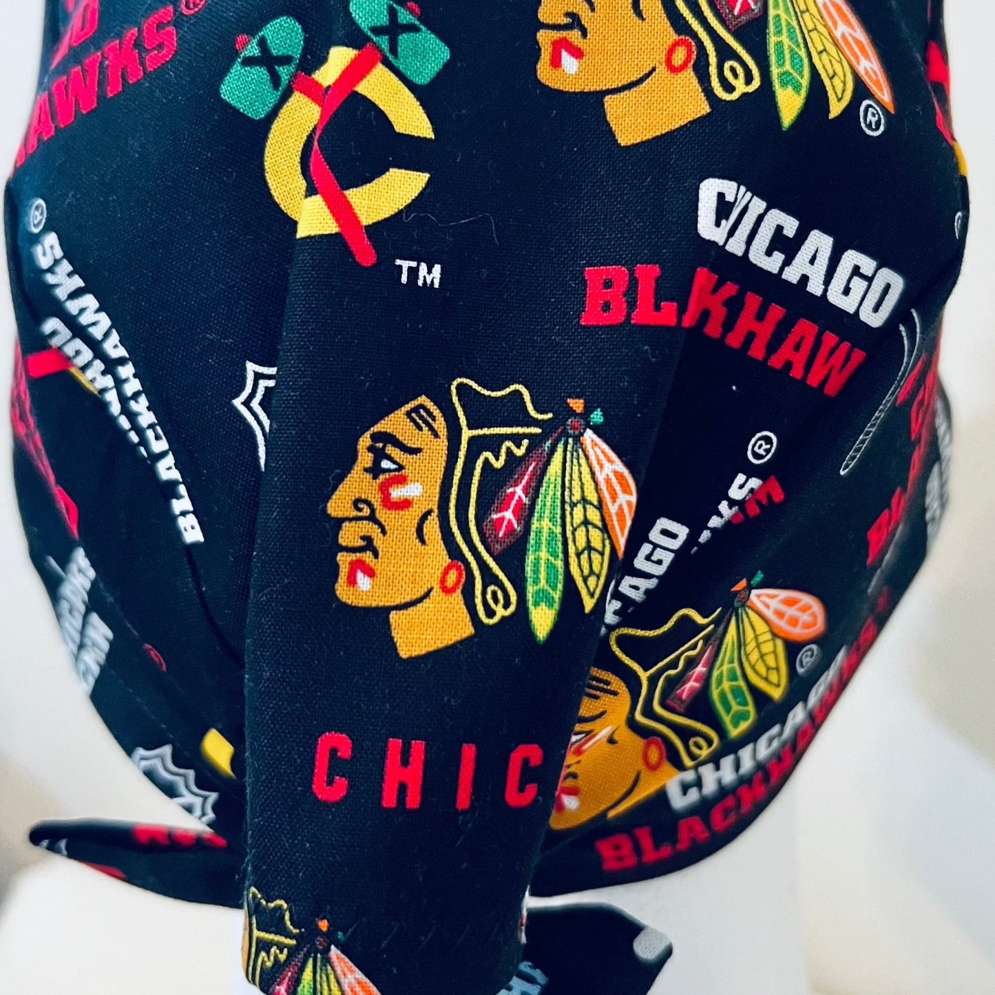 Scrub Cap-Chicago Black hawks