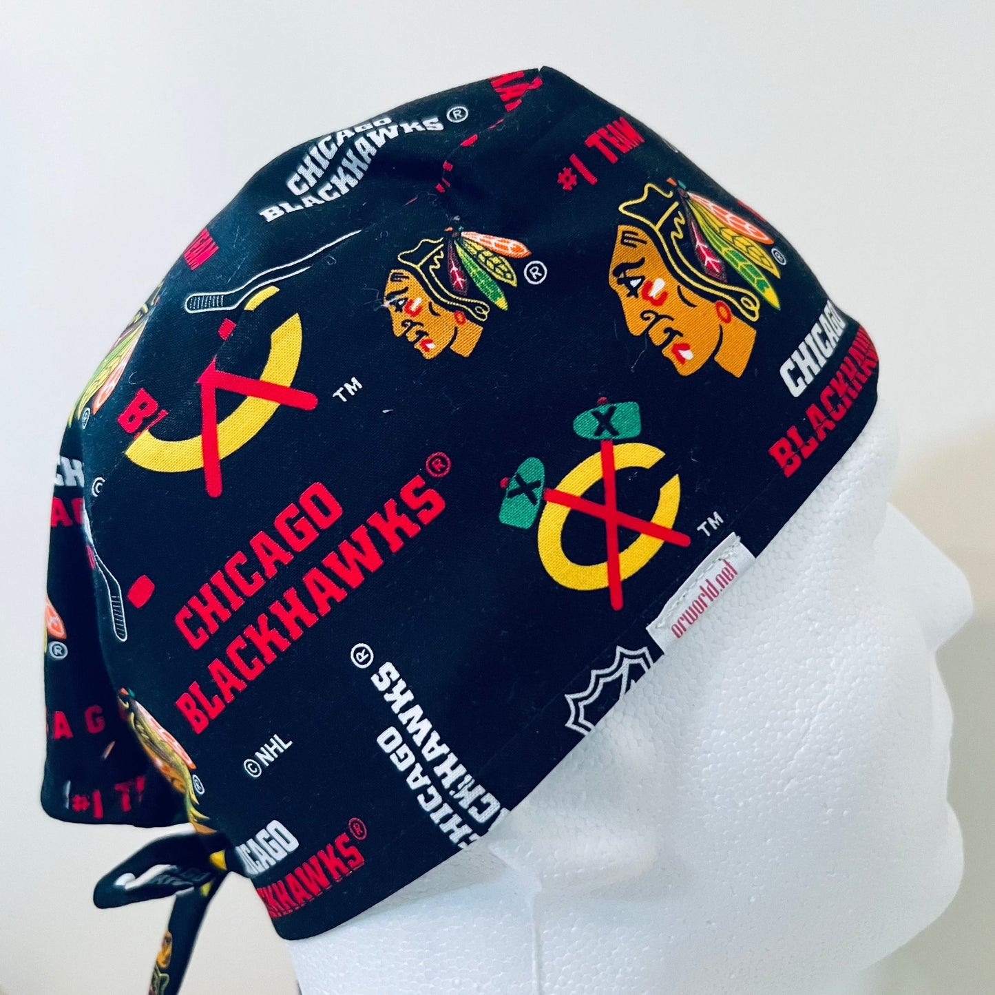 Scrub Cap-Chicago Black hawks