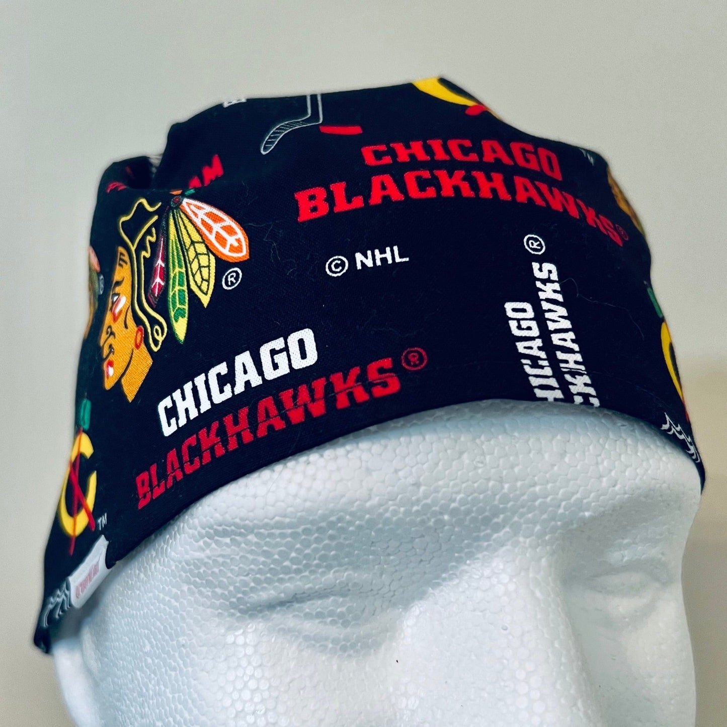 Scrub Cap-Chicago Black hawks