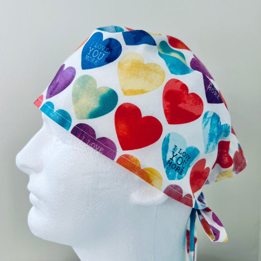 Scrub Cap-Valentines Day- Colorful Hearts