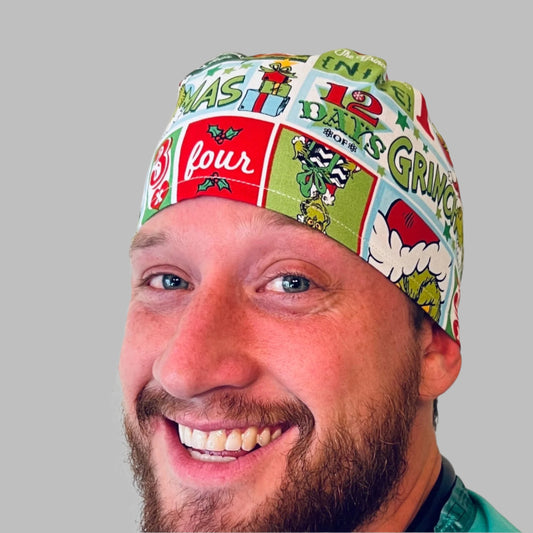 Scrub Cap-Christmas Grinch