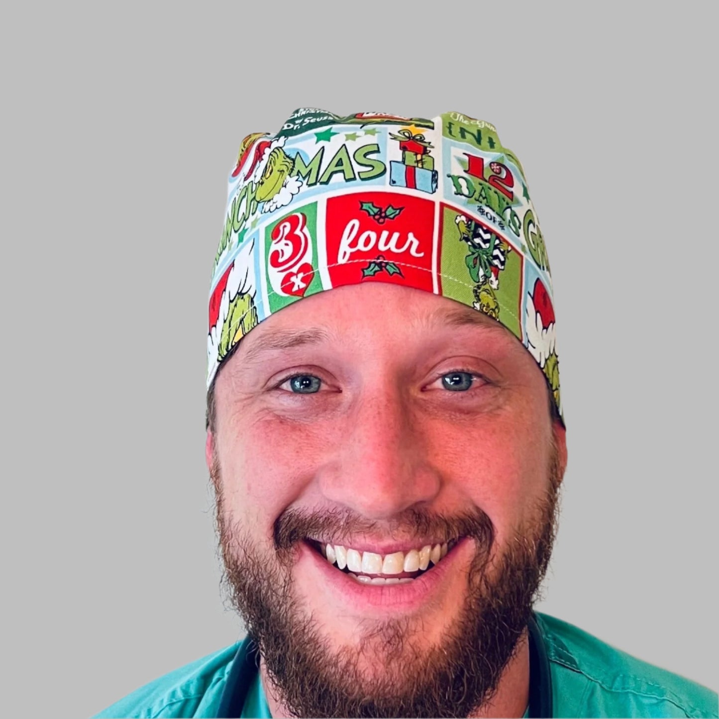 Scrub Cap-Christmas Grinch