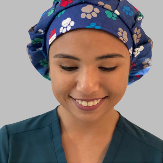 Bouffant-Dog Paws-Blue