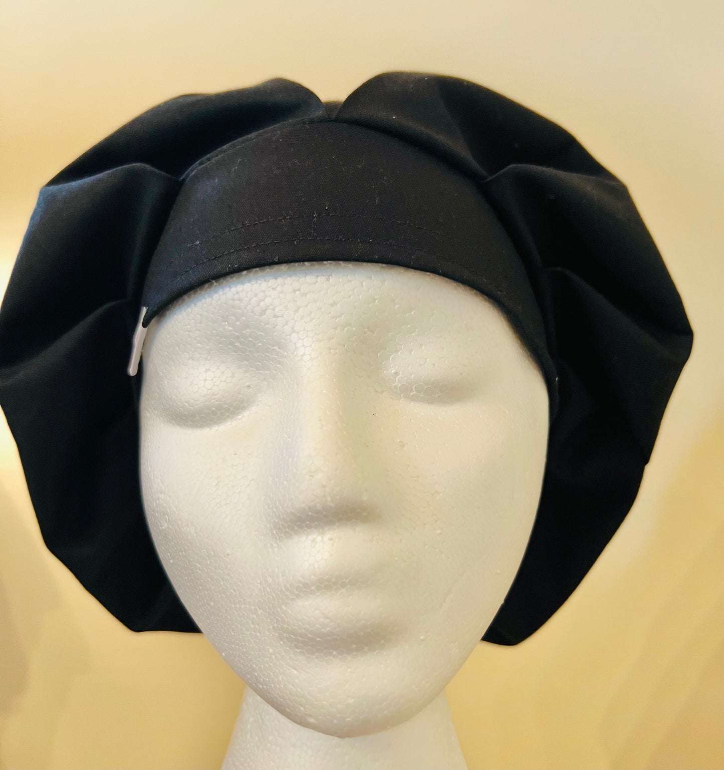 Bouffant Style Hat-Solid Black