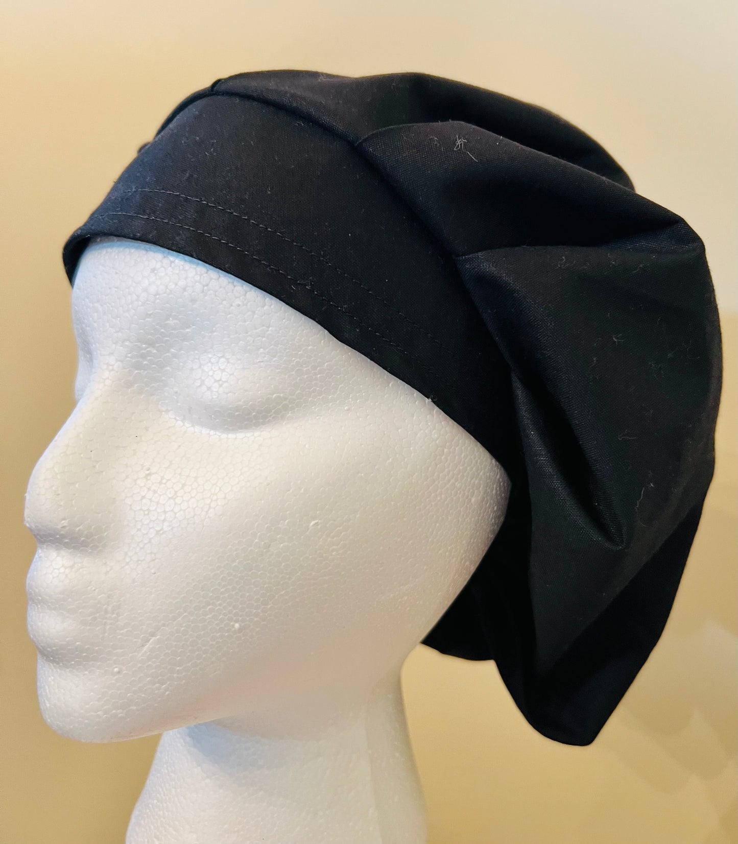 Bouffant Style Hat-Solid Black