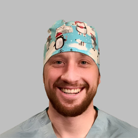 Scrub Cap-Winter Penguins