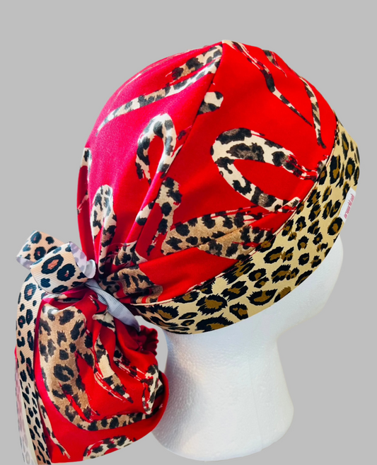 Ponytail Style - Valentines Day Leopard Hearts