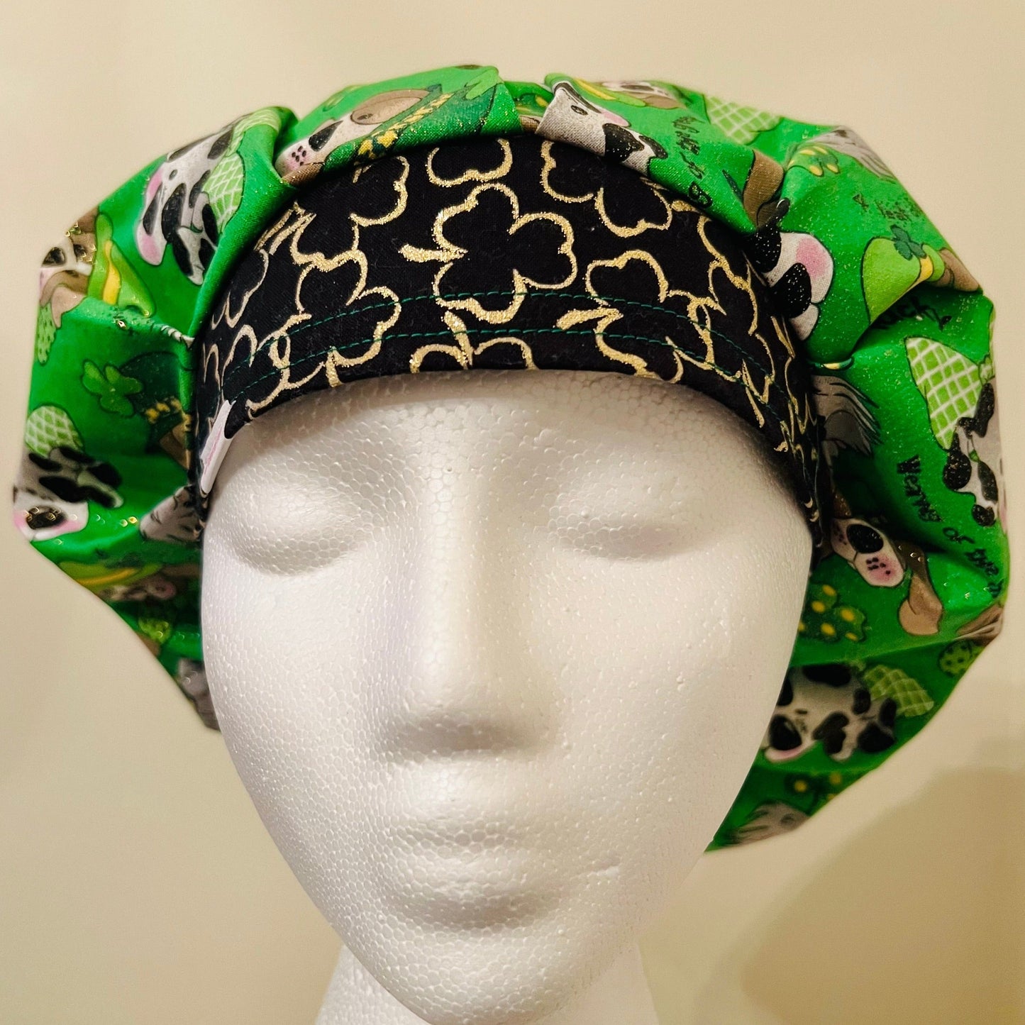 Bouffant-St. Patricks Day-Dogs and Gold Lucky Clovers