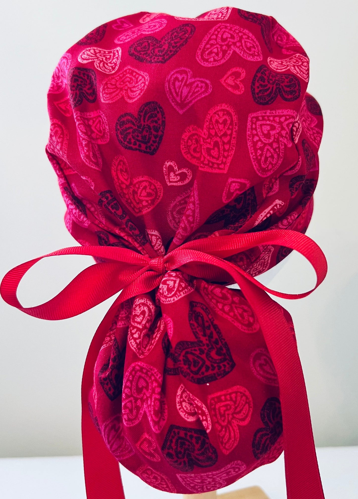 Ponytail Style - Sweet Red Hearts