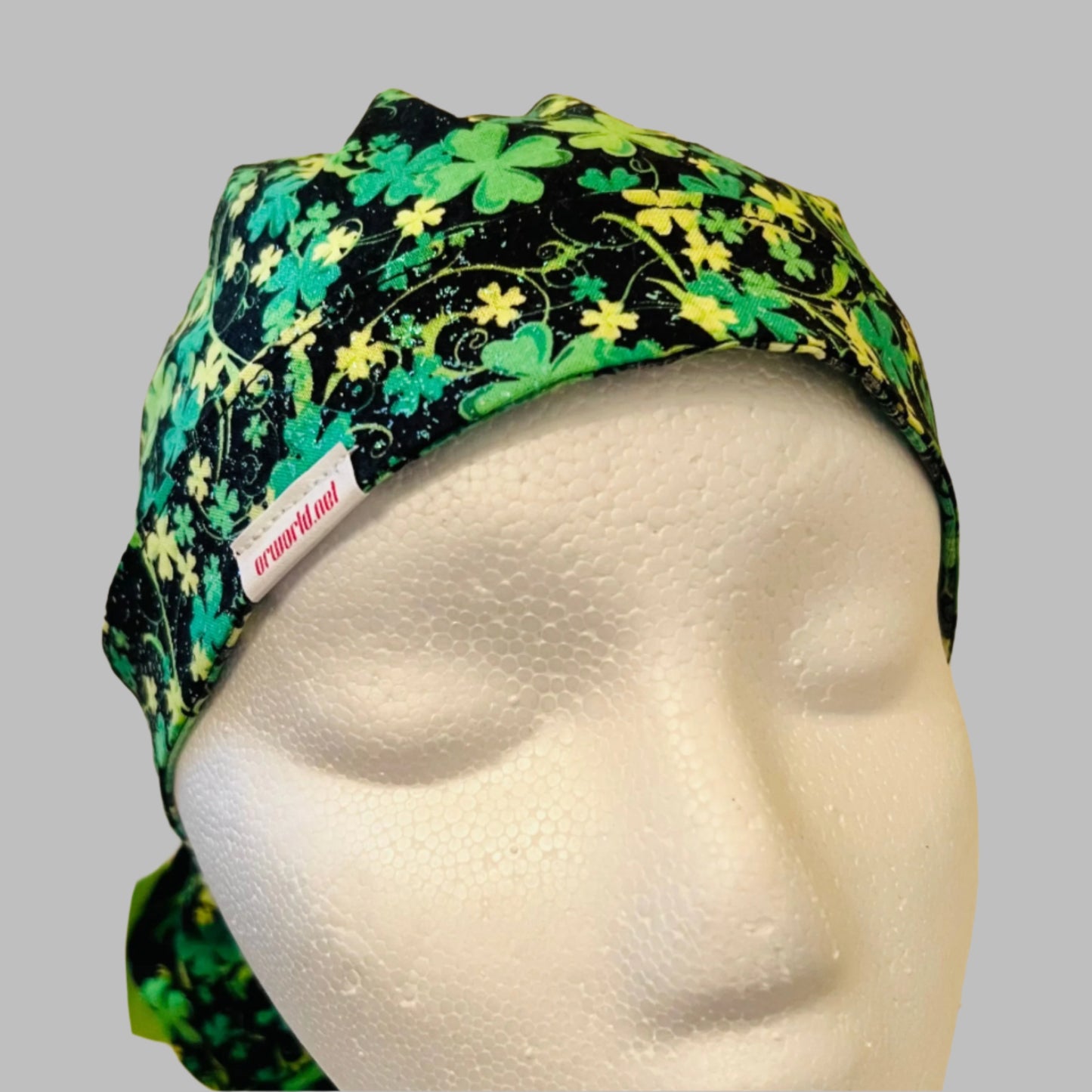 Ponytail Style-St Patricks Clovers and a little sprinkle of green glitter with a lime green ribbon