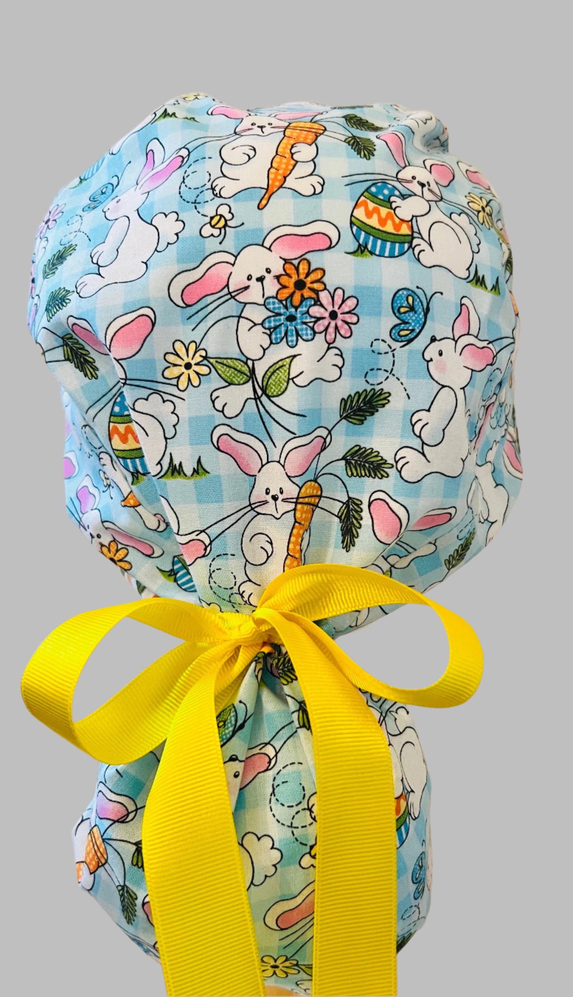 Ponytail Style-Easter-Rabbits and Carrots with yellow ribbon