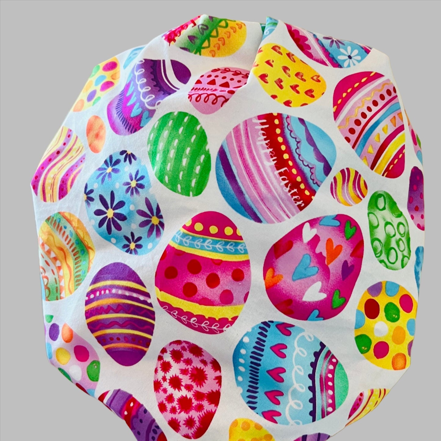 Bouffant-Easter eggs-colorful pink band
