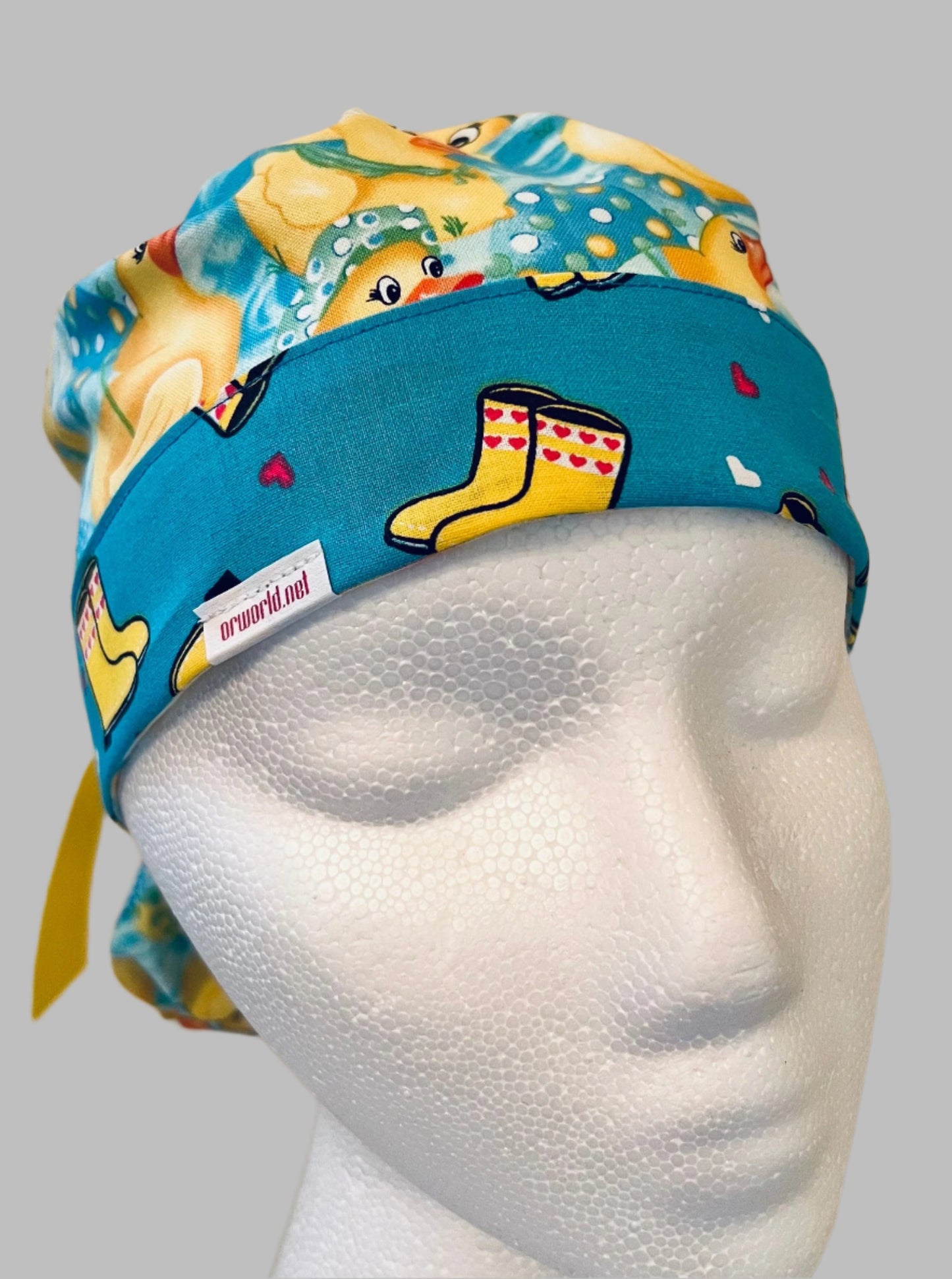 Ponytail Style Hat-Rubber Duckies and Rain boots