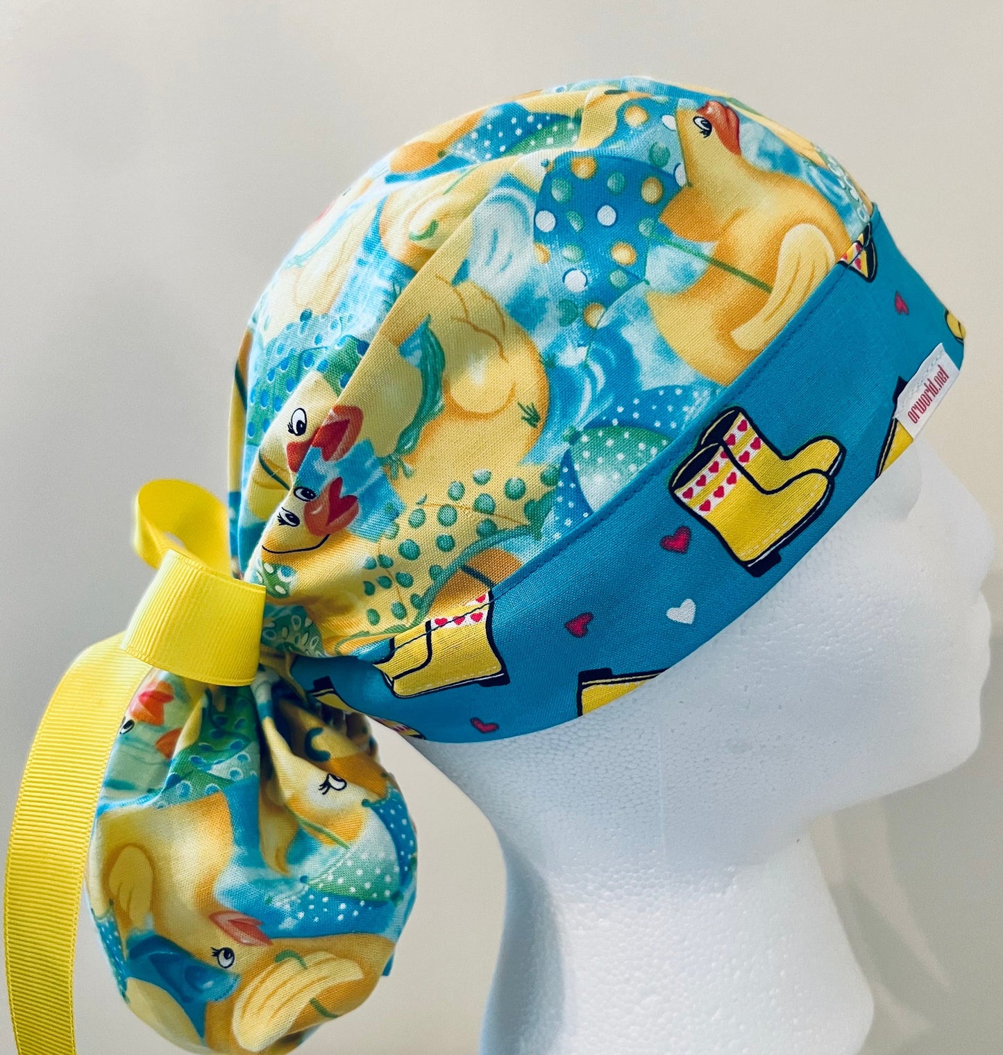 Ponytail Style Hat-Rubber Duckies and Rain boots