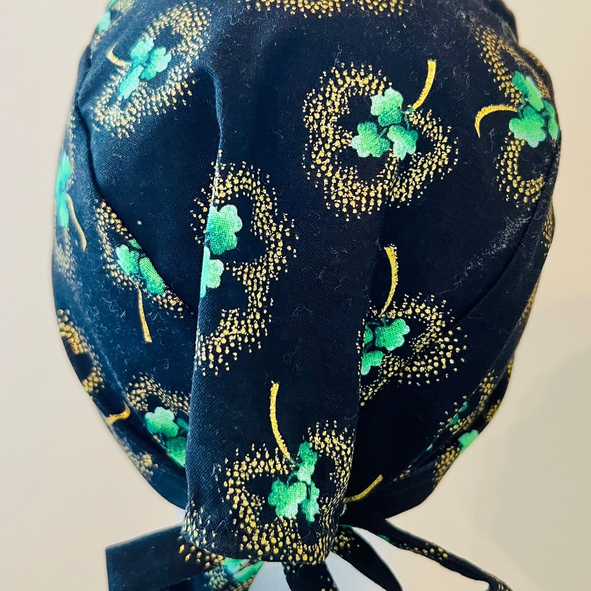 Scrub Caps-Four Leaf Clover-glitter