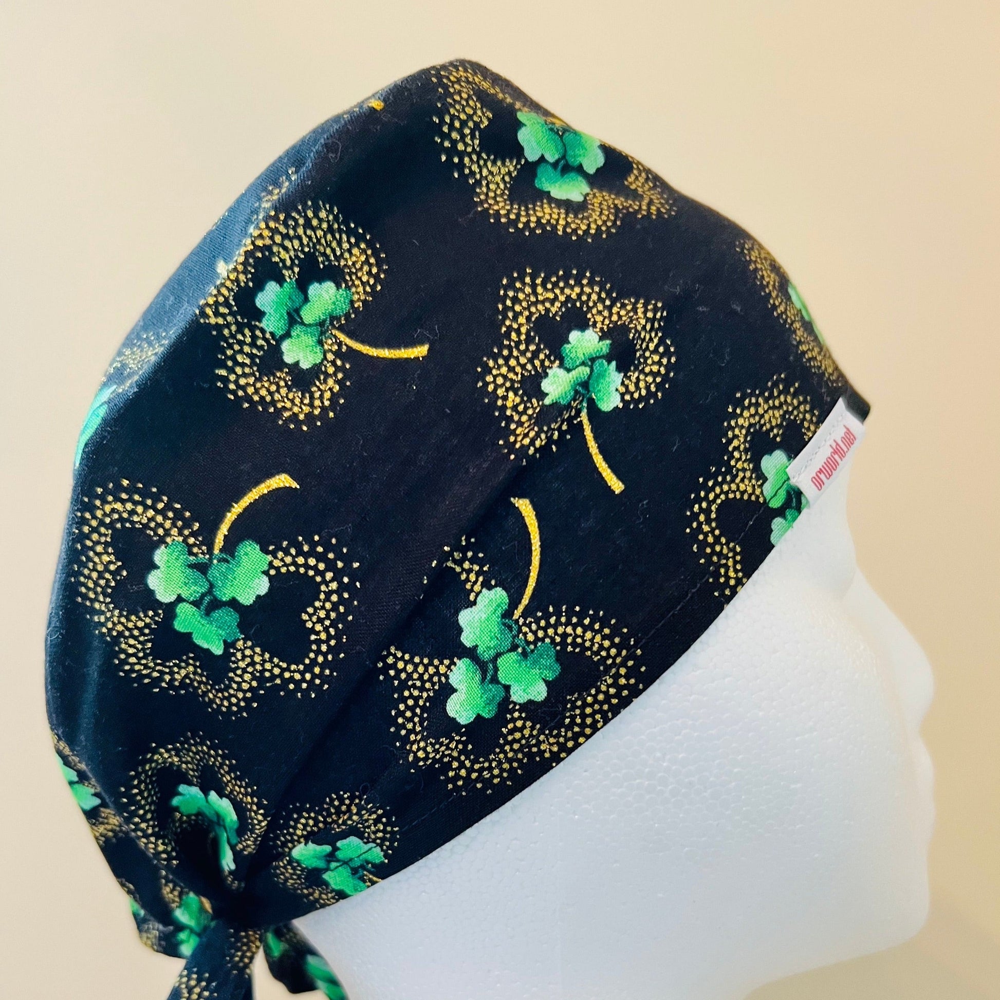 Scrub Caps-Four Leaf Clover-glitter