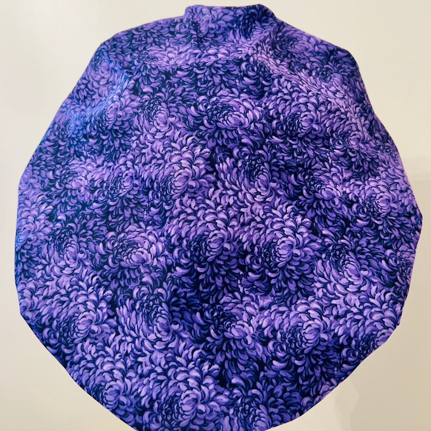 Bouffant Style Hat - Purple Flowers