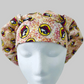 Beaver Print Bouffant Scrub Cap – Red & Yellow Surgical Hat for Long Hair | Adjustable Nurse Cap