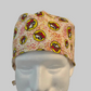 Beaver Print Scrub Cap – Fun Red & Yellow Surgical Cap | Adjustable Tie Nurse 
