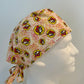 Beaver Print Scrub Cap – Fun Red & Yellow Surgical Cap | Adjustable Tie Nurse 