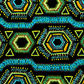 African Print Kente Ponytail Scrub Cap for Women, Blue Ghana Fabric Surgical Hat, XL Long Hair Medical Cap with Adjustable Fit and Satin Lining Available-fabric close up 