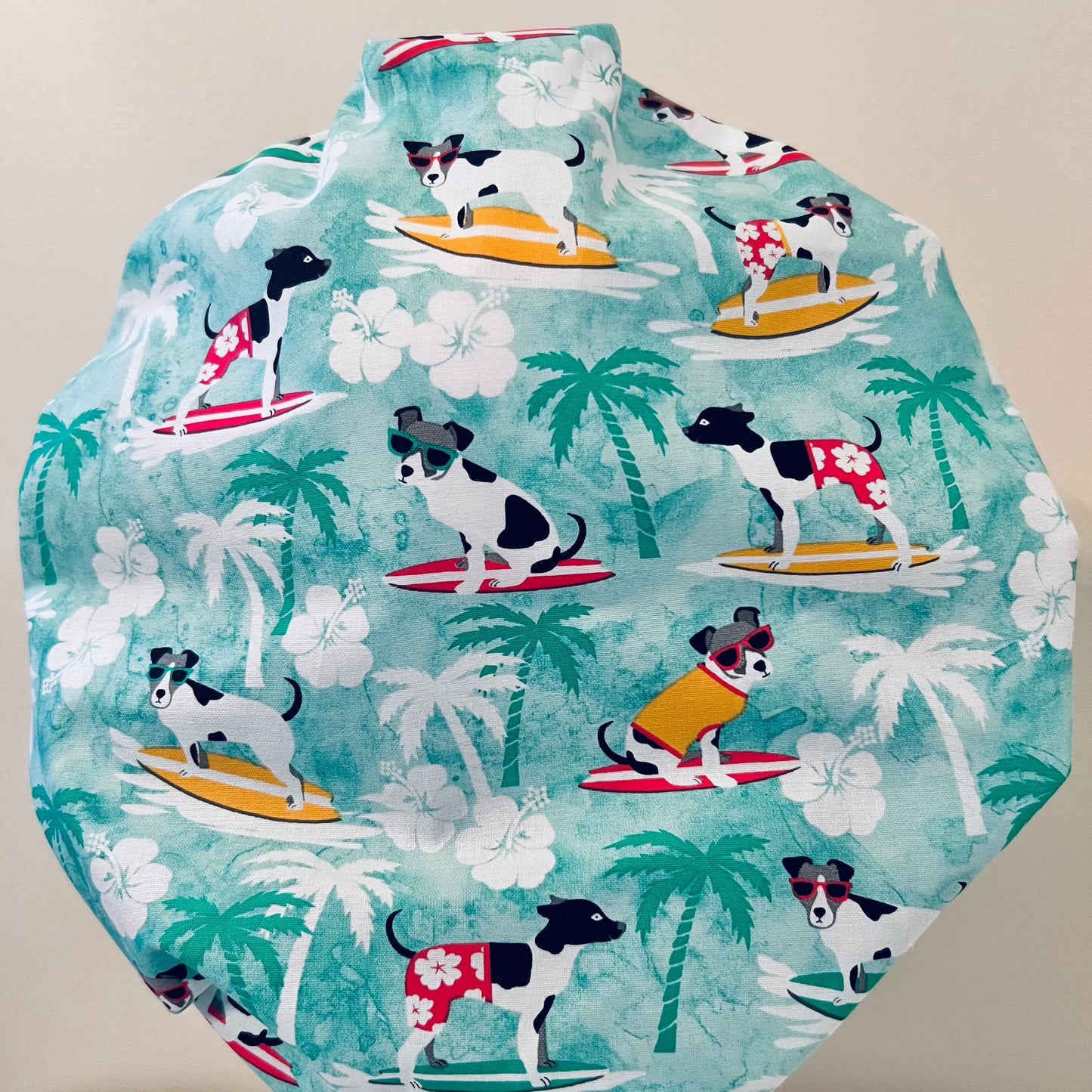 Bouffant-Dog Surfers with a contrasting colorful band