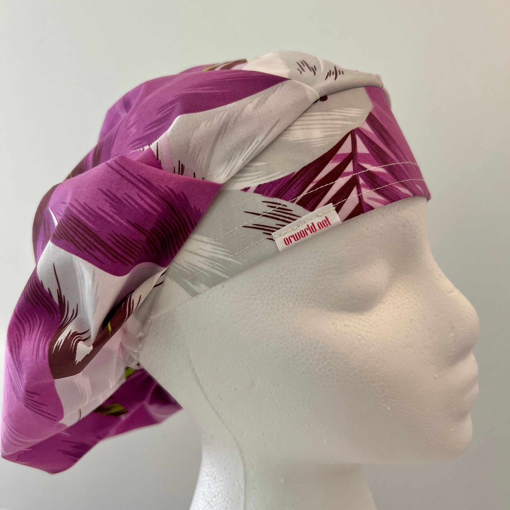 Bouffant-HawaiianPurpleandWhiteBlooms