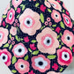 Bouffant - Pink flowers with polka dots