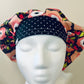 Bouffant - Pink flowers with polka dots