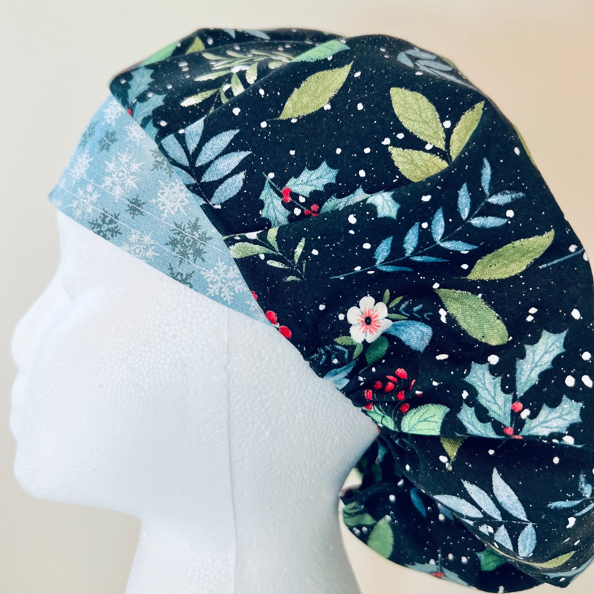 Bouffant-Winter Holly with glitter